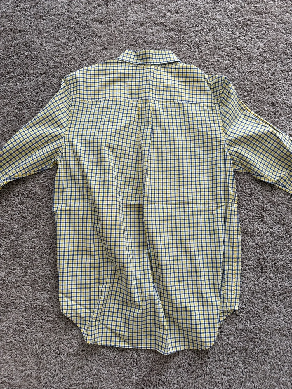 Ralph Lauren Yellow and Navy Check Button-Down Shirt